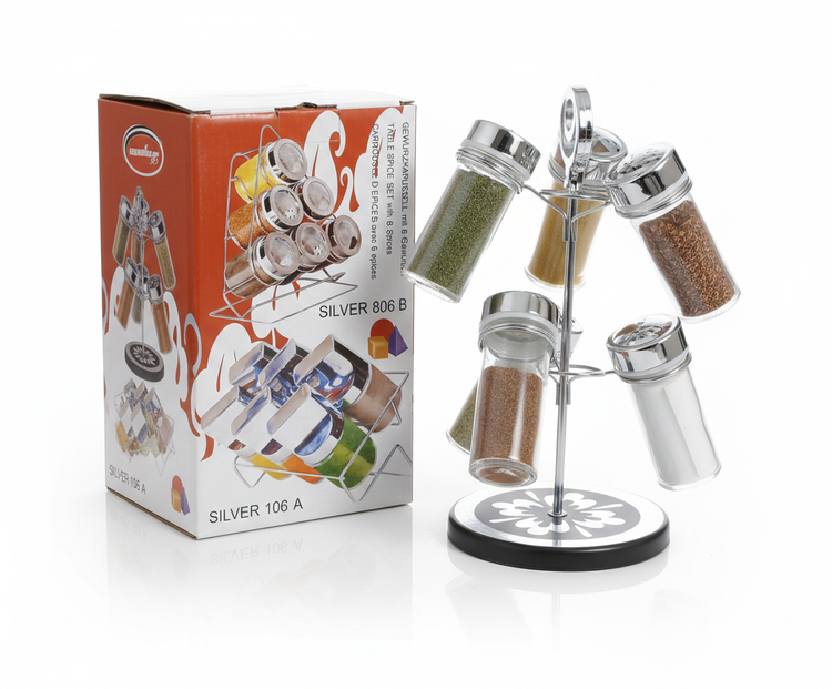 جا ادویه ای ۶ پارچه پیمان مدل Silver-506